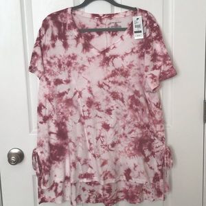 NWT Lane Bryant Tie Dye Side Tie Tunic Tee 14/16